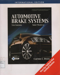 Shop Manual for Automoyive Brake Systems Fourth Edition