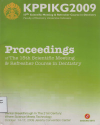 Proceedings of The 15th Scientific Meeting & Refresher Course in Dentistry