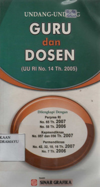 Undang-Undang Guru dan Dosen (UU RI No 14 Th. 2005)